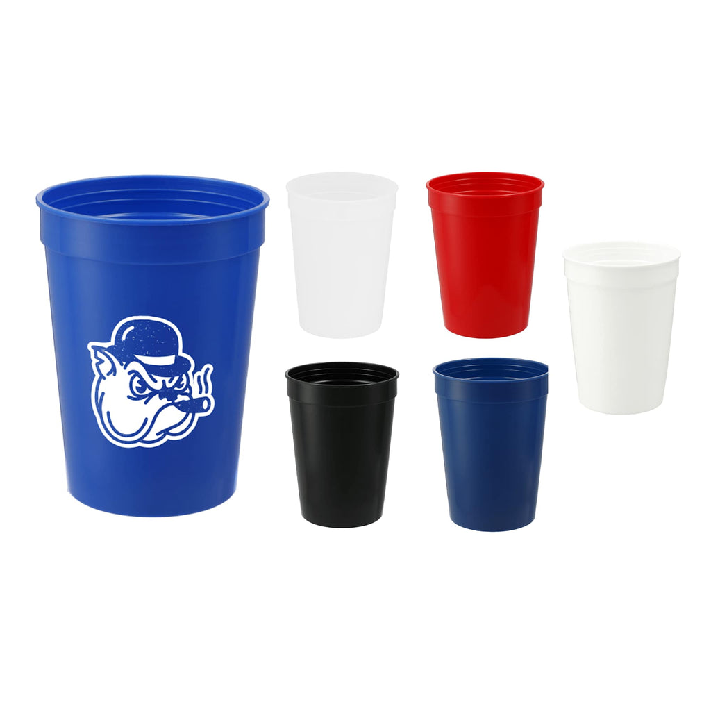 Smooth-Sided Plastic Stadium Cup, 12 oz - Blue - Front Group