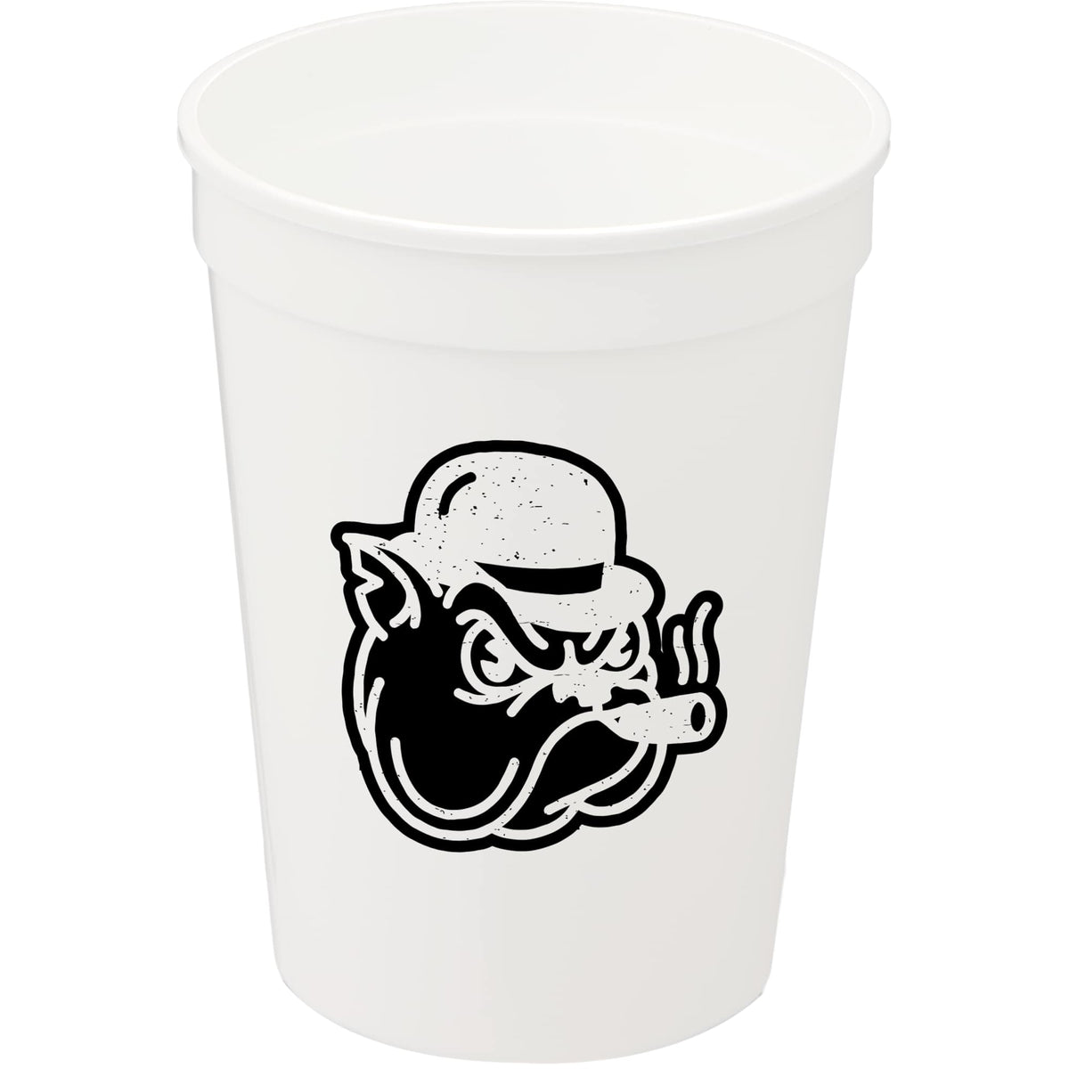 Smooth-Sided Plastic Stadium Cup, 12 oz - Frost - Front