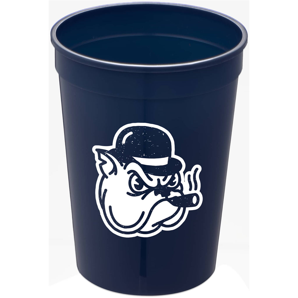 Smooth-Sided Plastic Stadium Cup, 12 oz - Navy - Front
