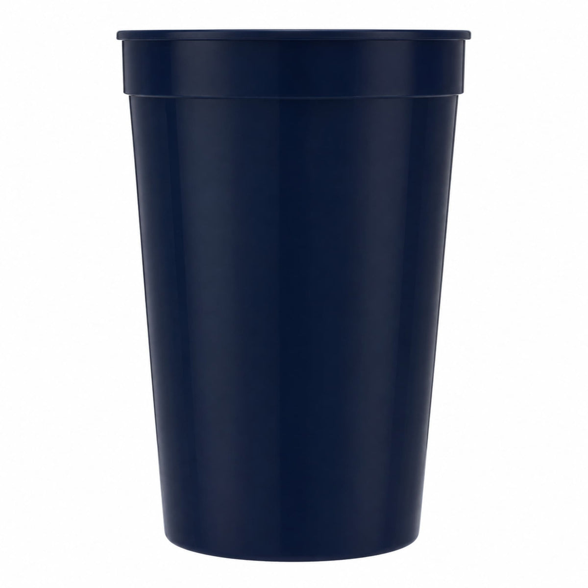 Smooth-Sided Plastic Stadium Cup, 12 oz - Navy - Straight