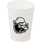 Smooth-Sided Plastic Stadium Cup, 12 oz - White - Front