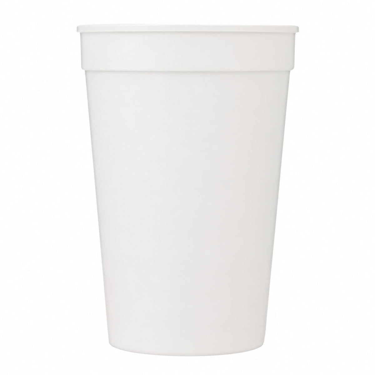 Smooth-Sided Plastic Stadium Cup, 12 oz - White - Straight