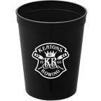 Smooth-Sided Plastic Stadium Cup, 16 oz - Black - Front