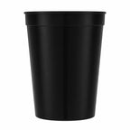 Smooth-Sided Plastic Stadium Cup, 16 oz - Black - Straight