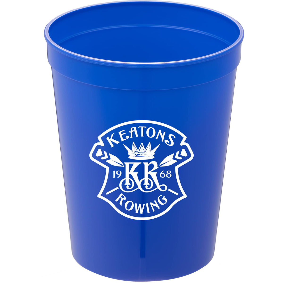 Smooth-Sided Plastic Stadium Cup, 16 oz - Blue - Front