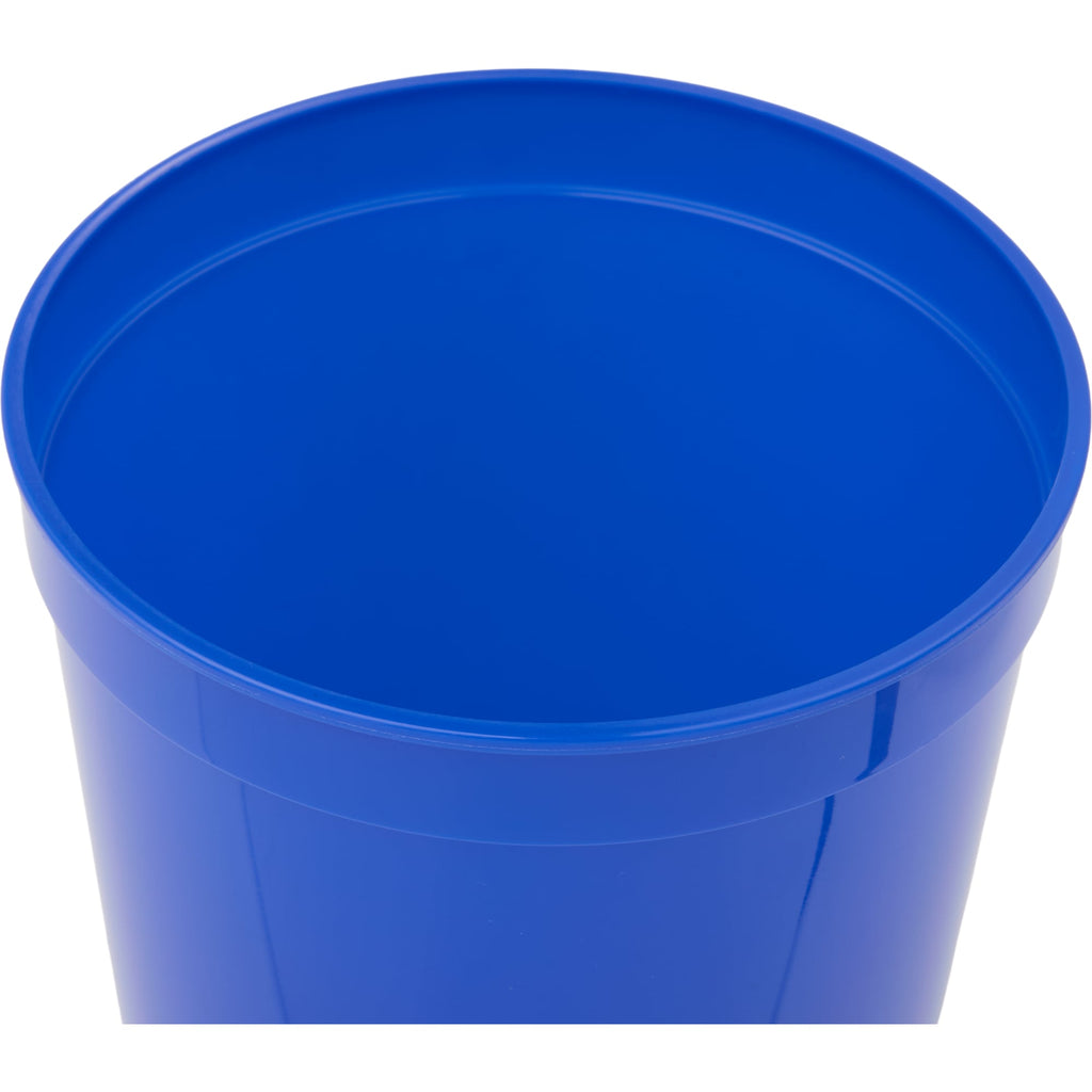 Smooth-Sided Plastic Stadium Cup, 16 oz - Blue - Right Angle