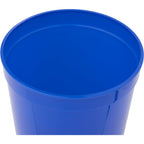 Smooth-Sided Plastic Stadium Cup, 16 oz - Blue - Right Angle
