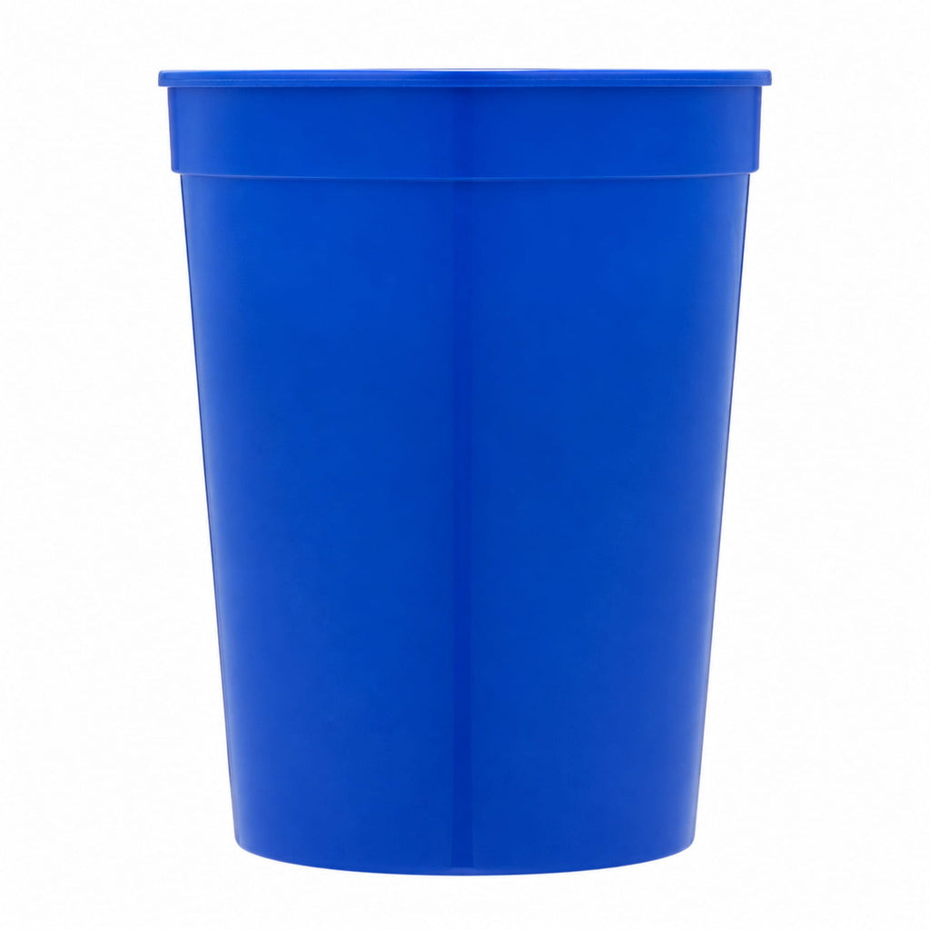 Smooth-Sided Plastic Stadium Cup, 16 oz - Blue - Straight