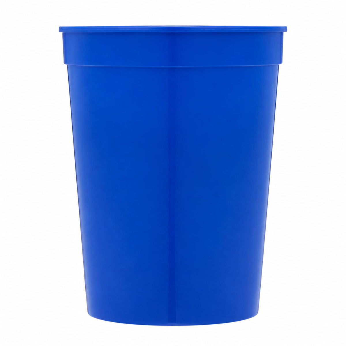 Smooth-Sided Plastic Stadium Cup, 16 oz - Blue - Straight