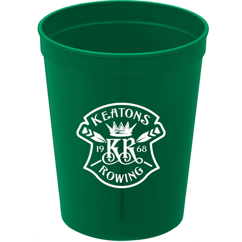 Smooth-Sided Plastic Stadium Cup, 16 oz - Green - Front