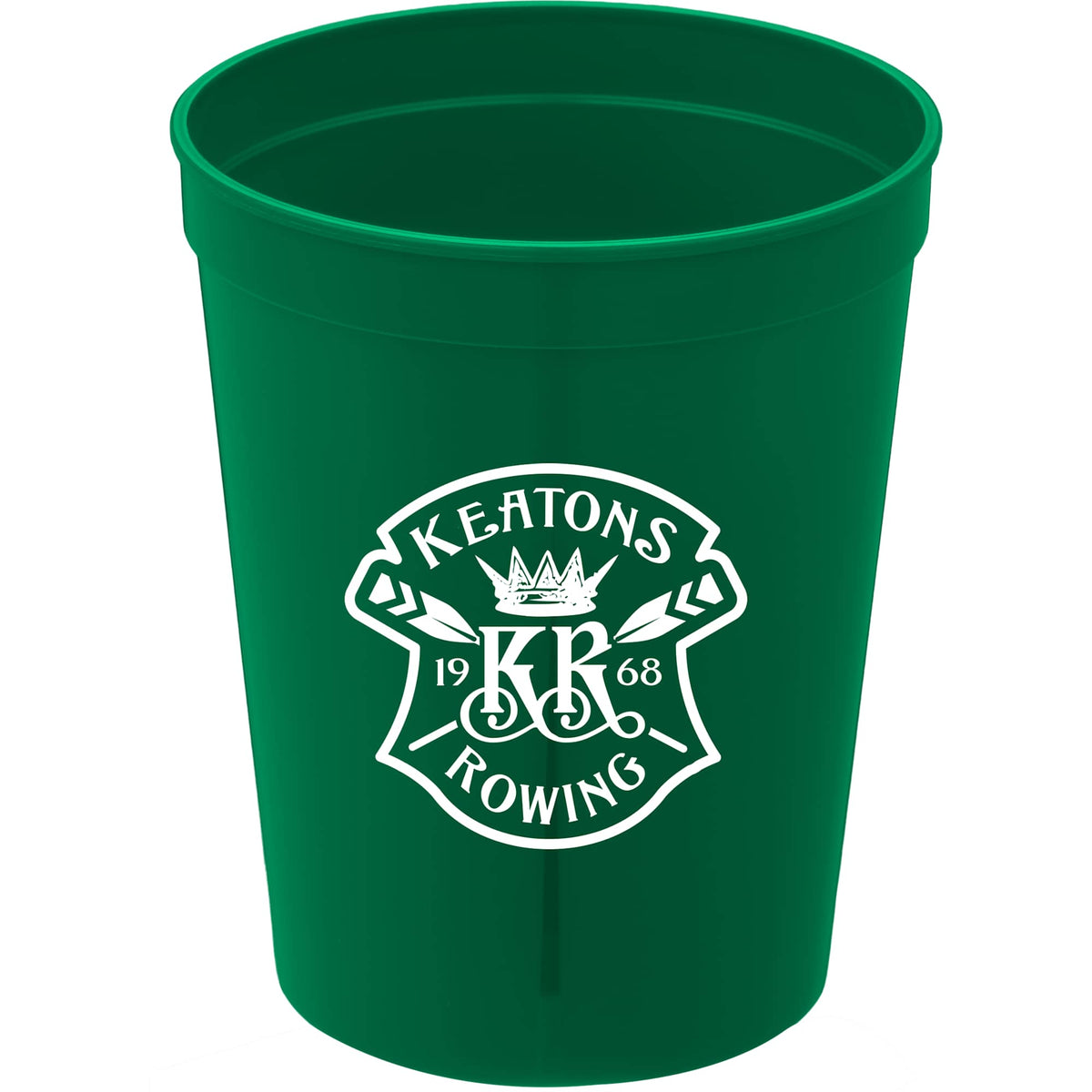 Smooth-Sided Plastic Stadium Cup, 16 oz - Green - Front