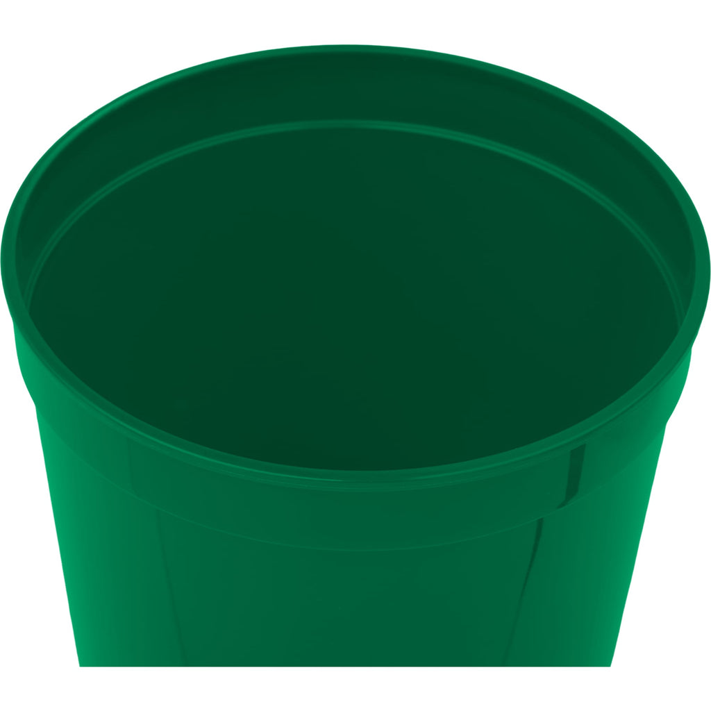 Smooth-Sided Plastic Stadium Cup, 16 oz - Green - Right Angle