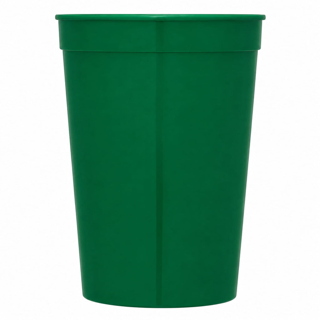 Smooth-Sided Plastic Stadium Cup, 16 oz - Green - Straight