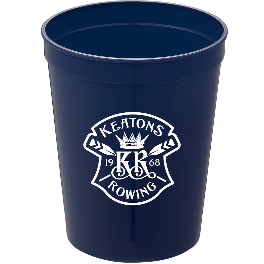 Smooth-Sided Plastic Stadium Cup, 16 oz - Navy - Front