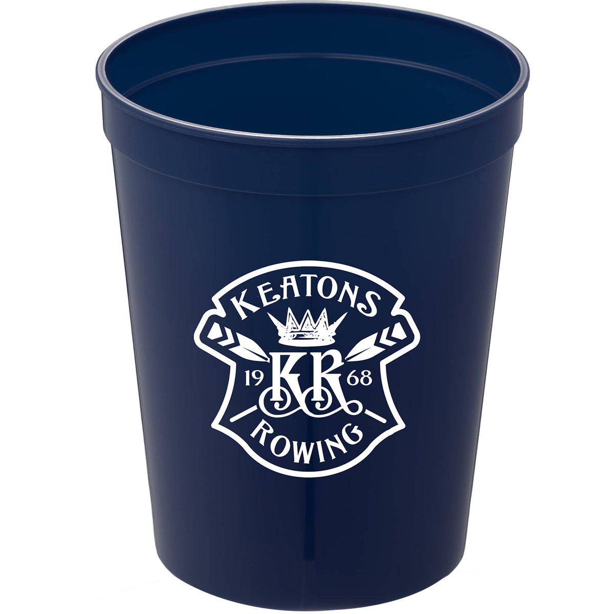Smooth-Sided Plastic Stadium Cup, 16 oz - Navy - Front