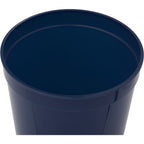 Smooth-Sided Plastic Stadium Cup, 16 oz - Navy - Right Angle