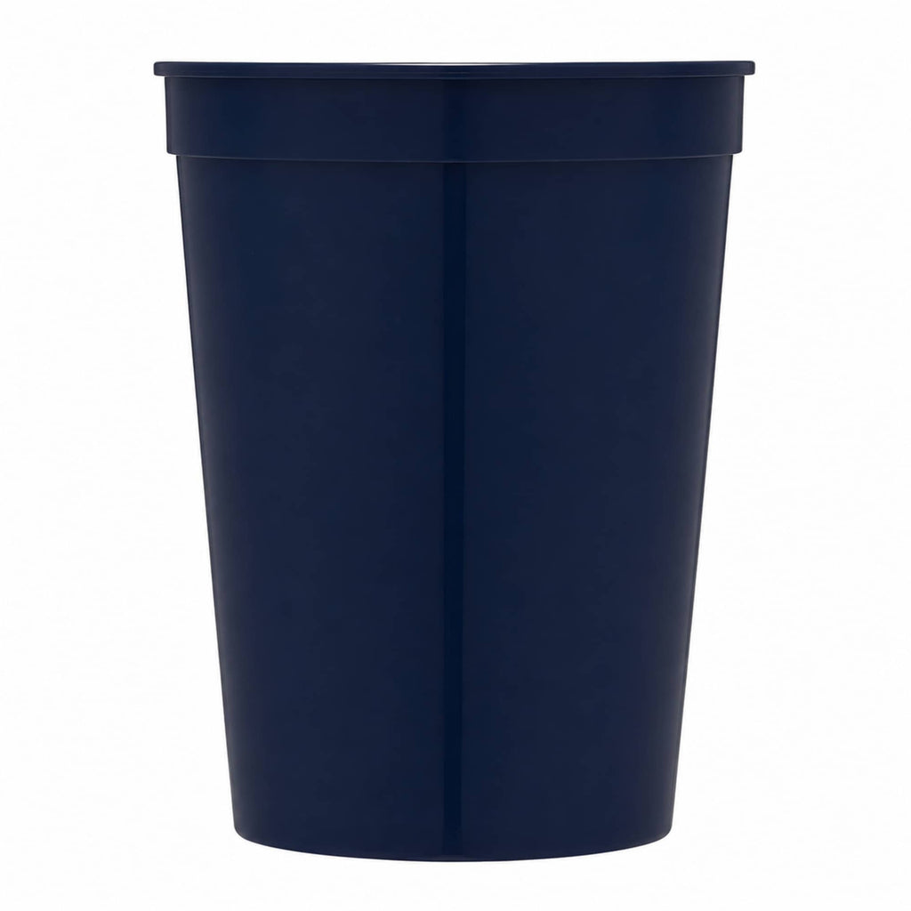 Smooth-Sided Plastic Stadium Cup, 16 oz - Navy - Straight