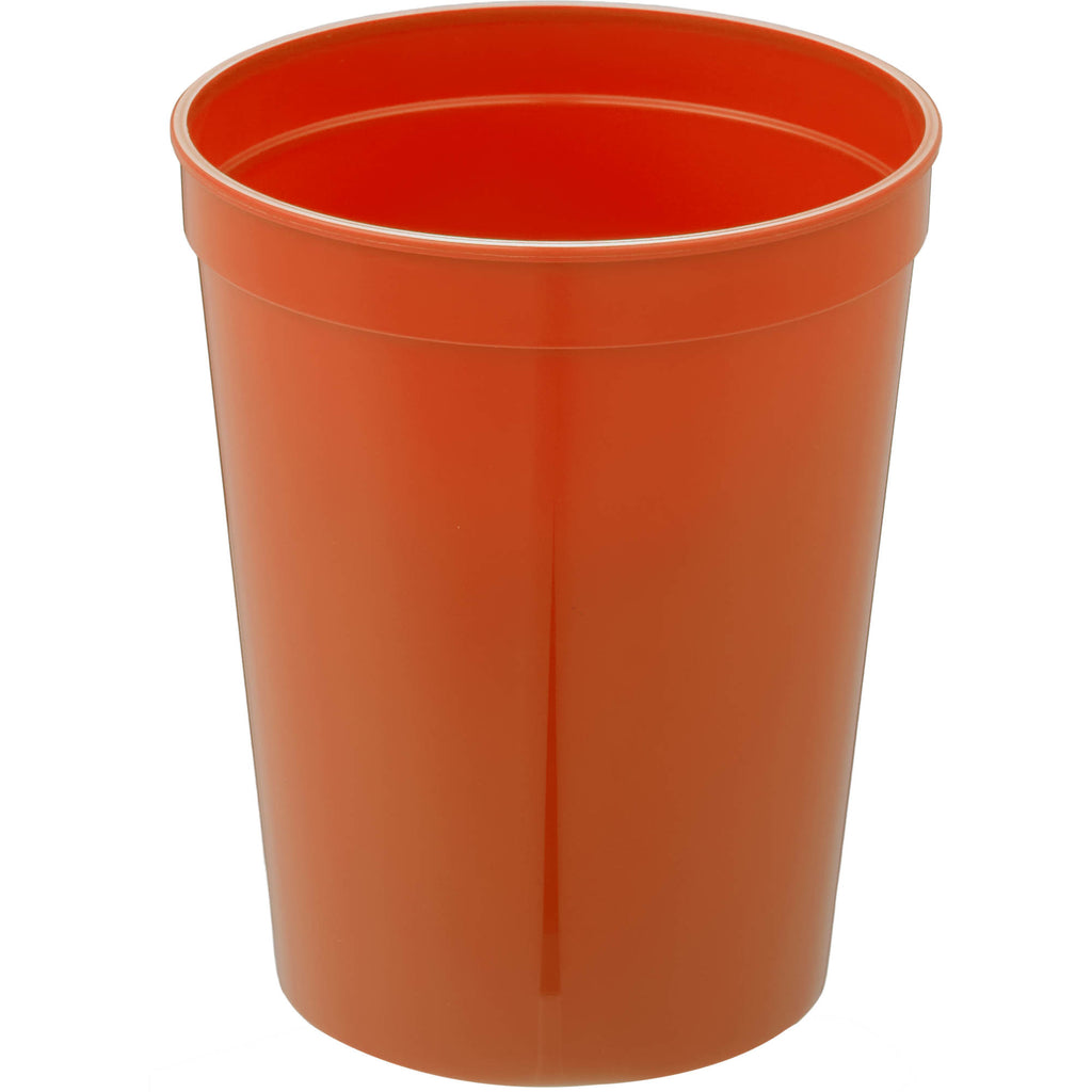 Smooth-Sided Plastic Stadium Cup, 16 oz - Orange - Back