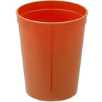 Smooth-Sided Plastic Stadium Cup, 16 oz - Orange - Back