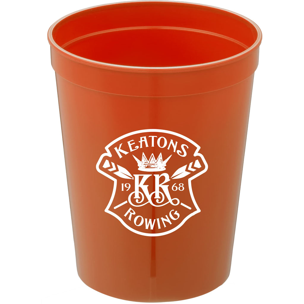 Smooth-Sided Plastic Stadium Cup, 16 oz - Orange - Front