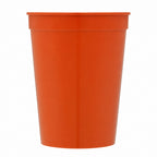 Smooth-Sided Plastic Stadium Cup, 16 oz - Orange - Straight