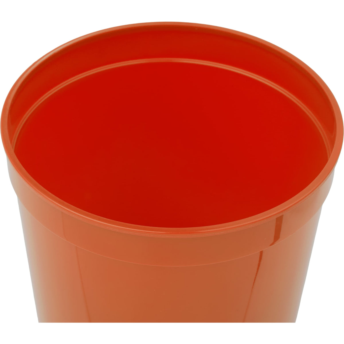 Smooth-Sided Plastic Stadium Cup, 16 oz - Orange - Top