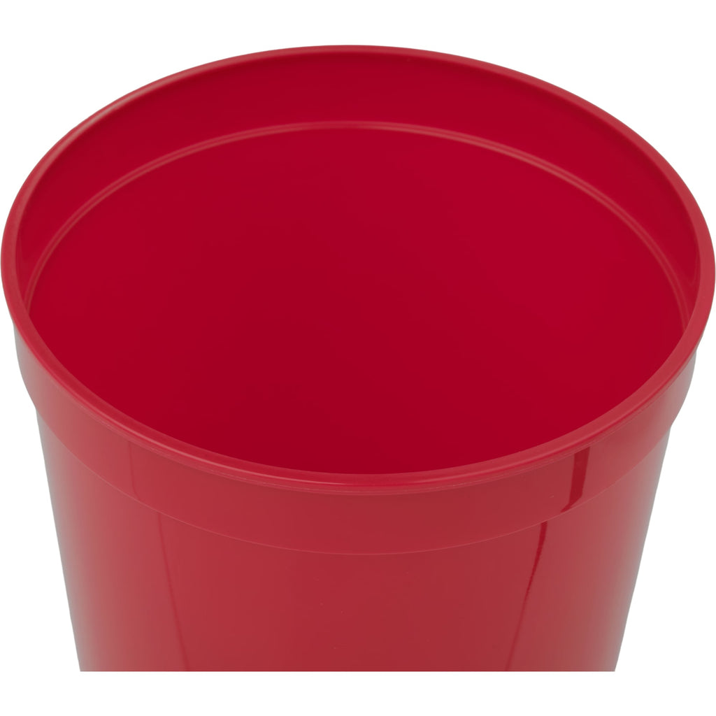 Smooth-Sided Plastic Stadium Cup, 16 oz - Red - Right Angle