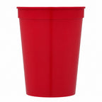 Smooth-Sided Plastic Stadium Cup, 16 oz - Red - Straight
