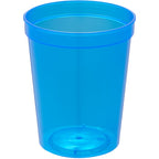 Smooth-Sided Plastic Stadium Cup, 16 oz - Translucent Blue - Back