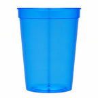 Smooth-Sided Plastic Stadium Cup, 16 oz - Translucent Blue - Straight