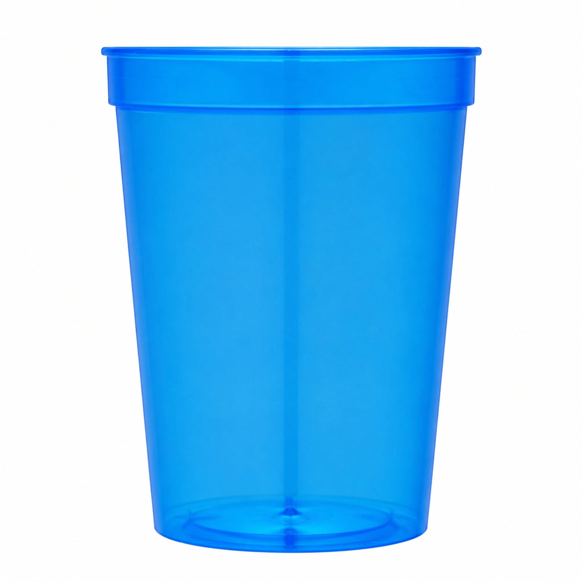 Smooth-Sided Plastic Stadium Cup, 16 oz - Translucent Blue - Straight