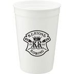 Smooth-Sided Plastic Stadium Cup, 16 oz - White - Front