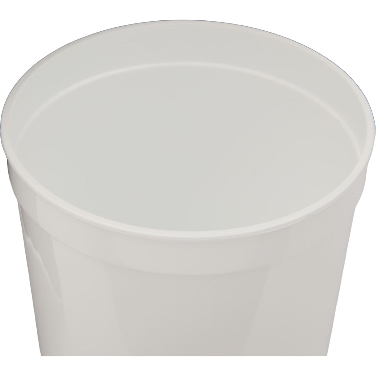 Smooth-Sided Plastic Stadium Cup, 16 oz - White - Right Angle