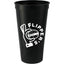 Smooth-Sided Plastic Stadium Cup, 24 oz - Black - Front