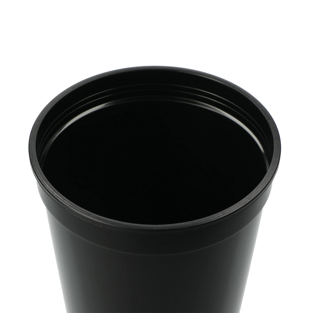 Smooth-Sided Plastic Stadium Cup, 24 oz - Black - Right Angle