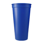 Smooth-Sided Plastic Stadium Cup, 24 oz - Blue - Straight