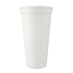 Smooth-Sided Plastic Stadium Cup, 24 oz - White - Straight