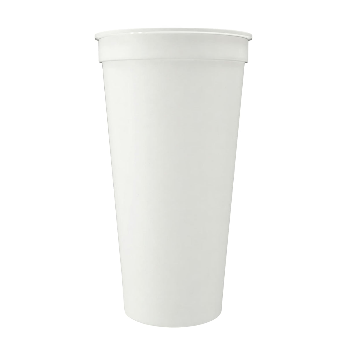 Smooth-Sided Plastic Stadium Cup, 24 oz - White - Straight