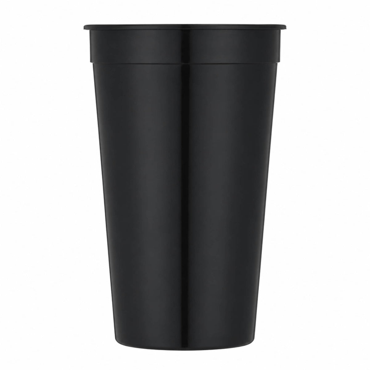 Smooth-Sided Plastic Stadium Cup, 32 oz - Black - Straight