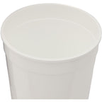 Smooth-Sided Plastic Stadium Cup, 32 oz - White - Right Angle