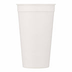 Smooth-Sided Plastic Stadium Cup, 32 oz - White - Straight