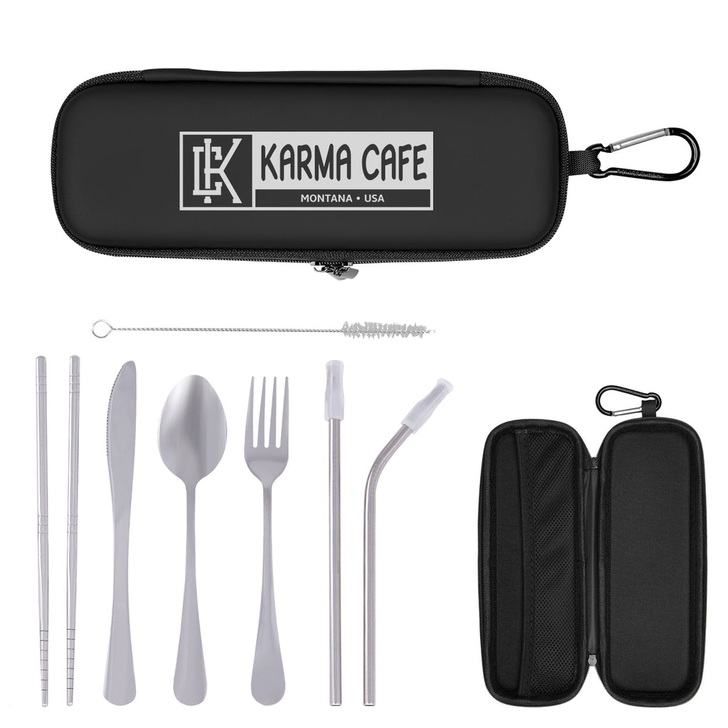 Snack and Pack Utensil Set - Black - Silk Screen