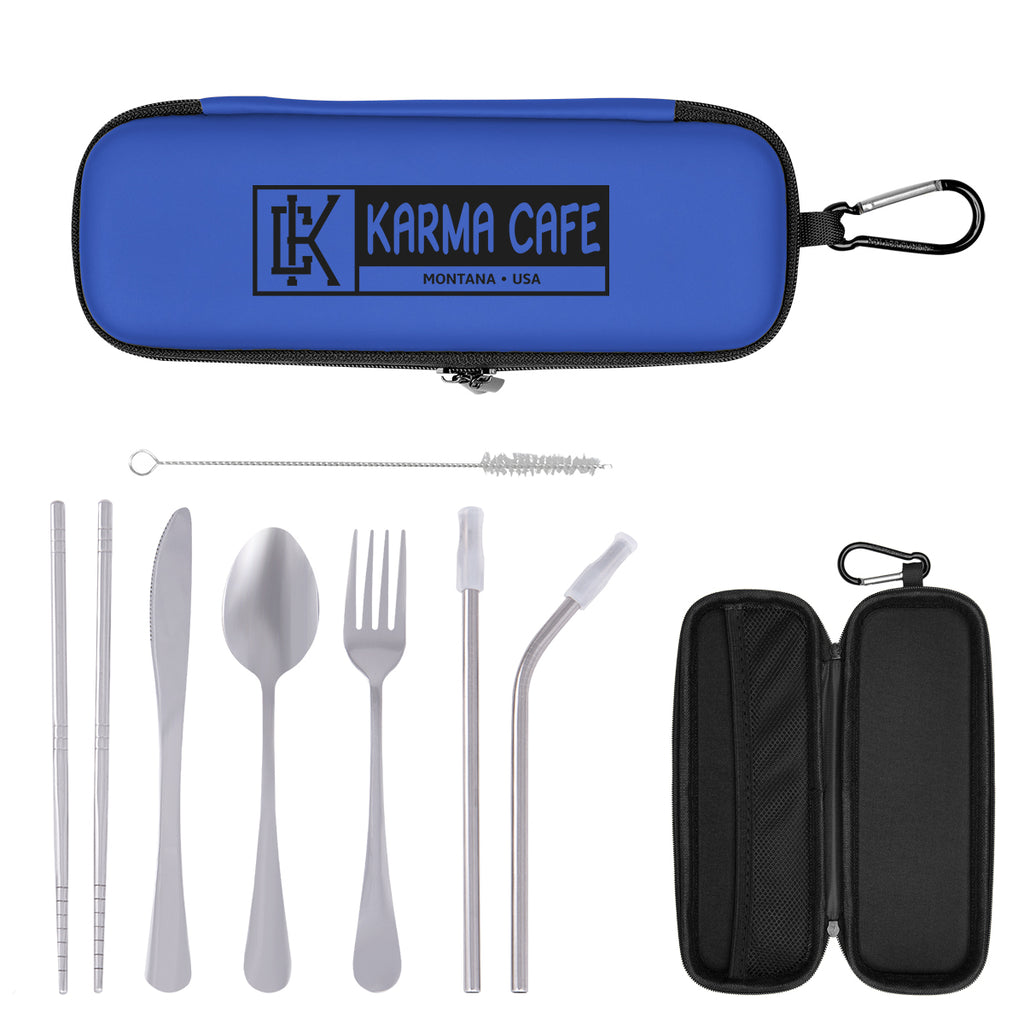 Snack and Pack Utensil Set - Blue - Silk Screen
