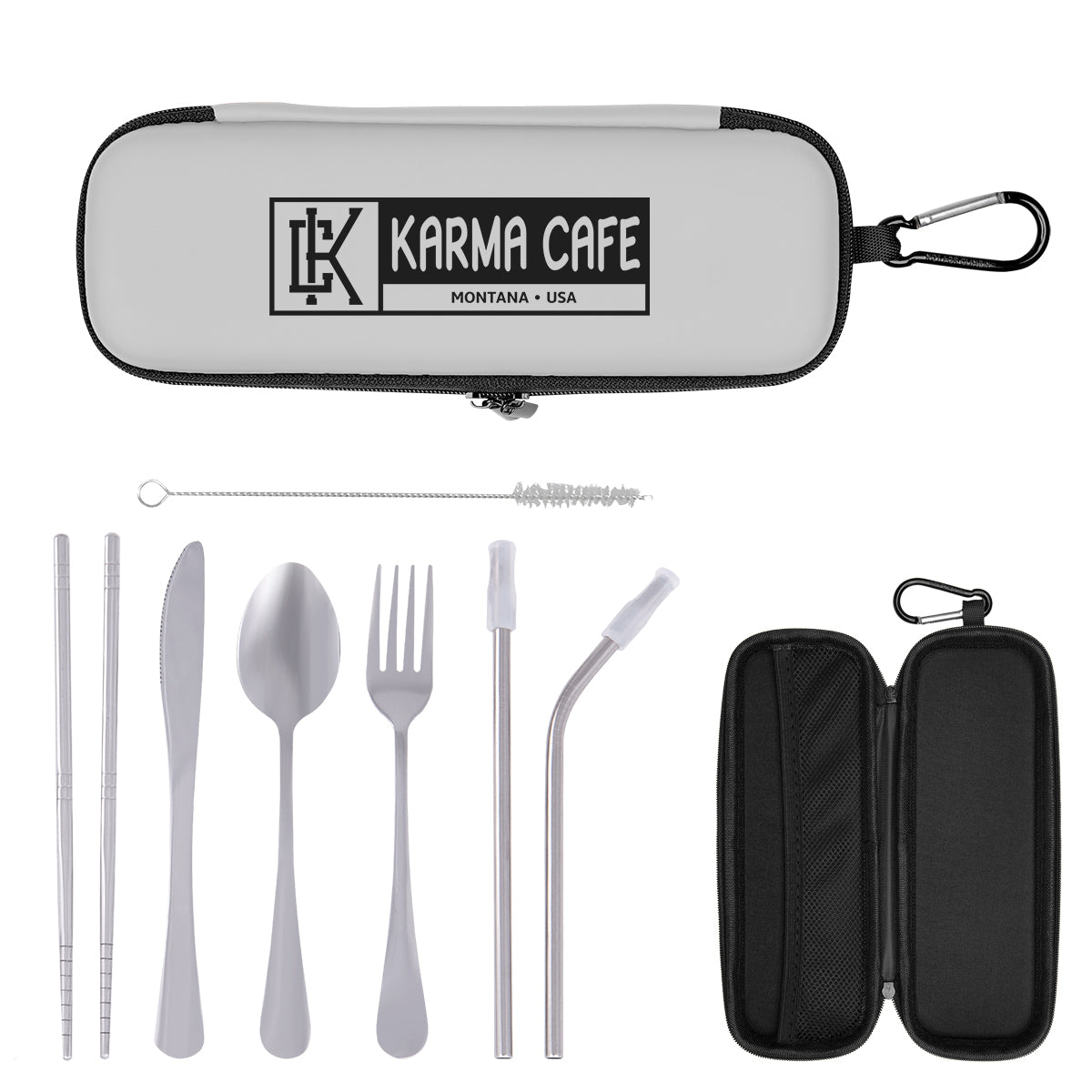 Snack and Pack Utensil Set - Gray - Silk Screen