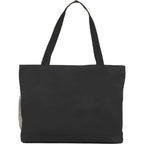 Snap Closure Meeting Tote in Recycled Polyester Embroidery - Navy - Back