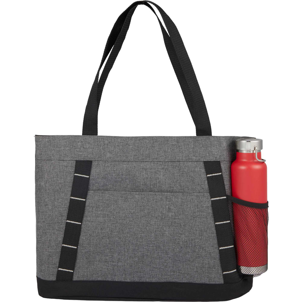 Snap Closure Meeting Tote in Recycled Polyester - Graphite - Detail