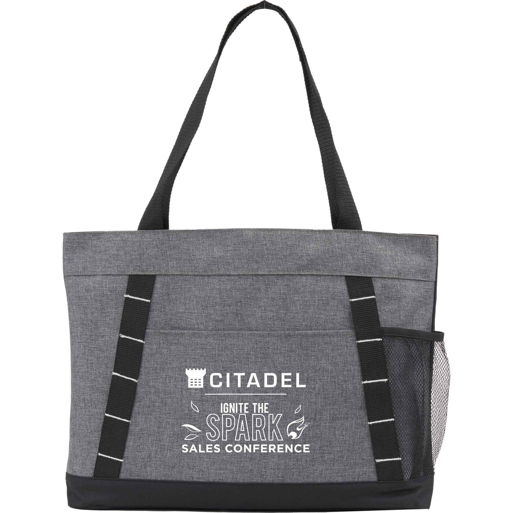 Snap Closure Meeting Tote in Recycled Polyester - Graphite - Front