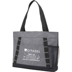 Snap Closure Meeting Tote in Recycled Polyester - Graphite - Left Angle