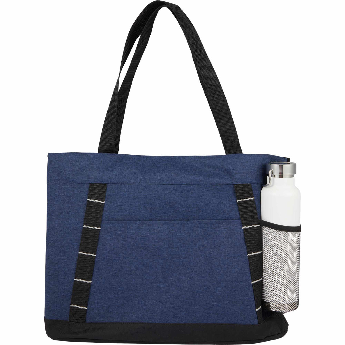 Snap Closure Meeting Tote in Recycled Polyester - Navy - Detail