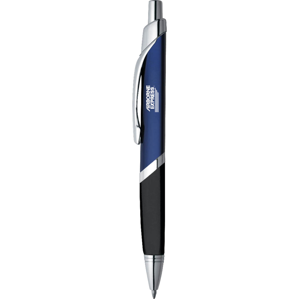 SoBe Triangular Ballpoint Pen with Chrome Trim - Blue w/Silver Trim - Photo